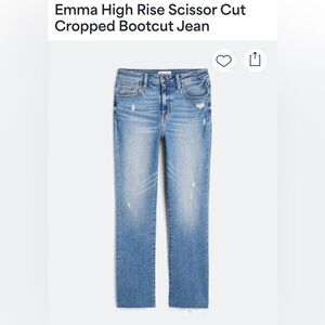 Emma High Rise Scissor Cut Cropped Bootcut Jean
